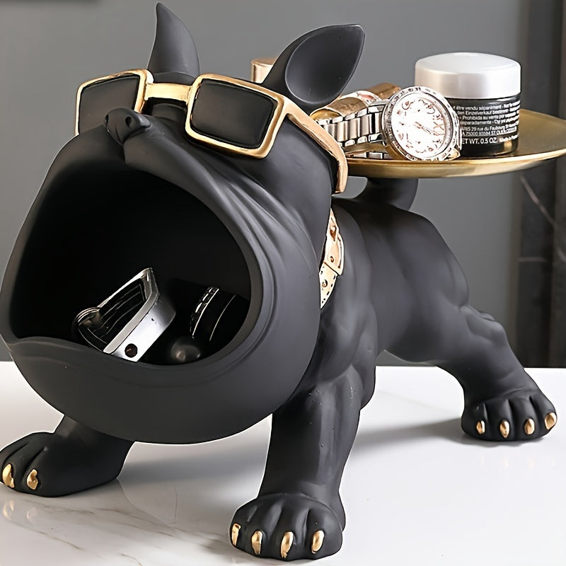 Big Mouth Bulldog Storage Ornament -  Dog Statue for Home, Office, Cafe Decor | Creative Tabletop Display & Holiday Decoration