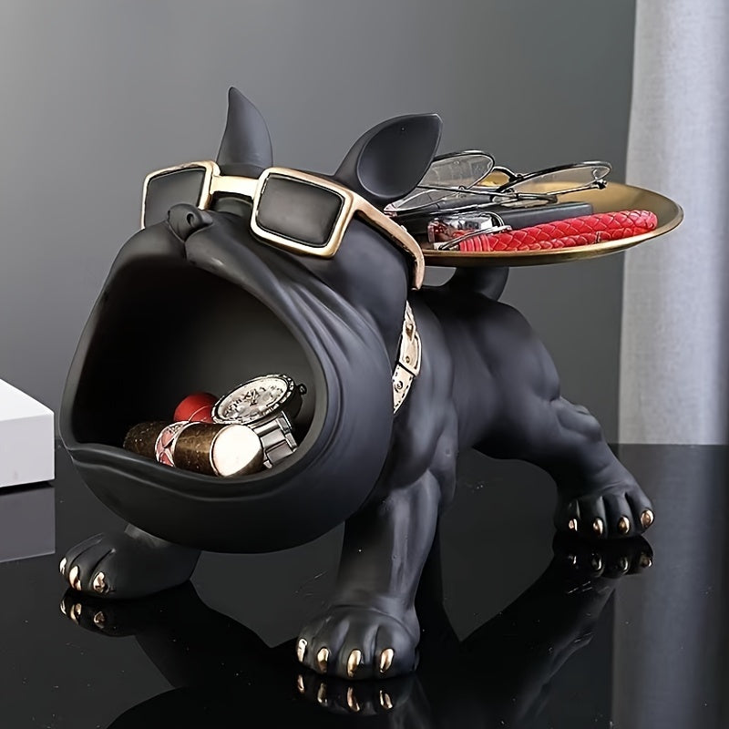 Big Mouth Bulldog Storage Ornament -  Dog Statue for Home, Office, Cafe Decor | Creative Tabletop Display & Holiday Decoration