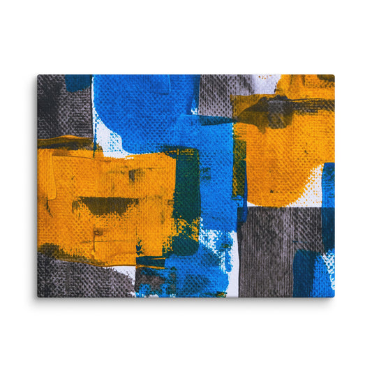 Canvas Blue Yellow Abstract