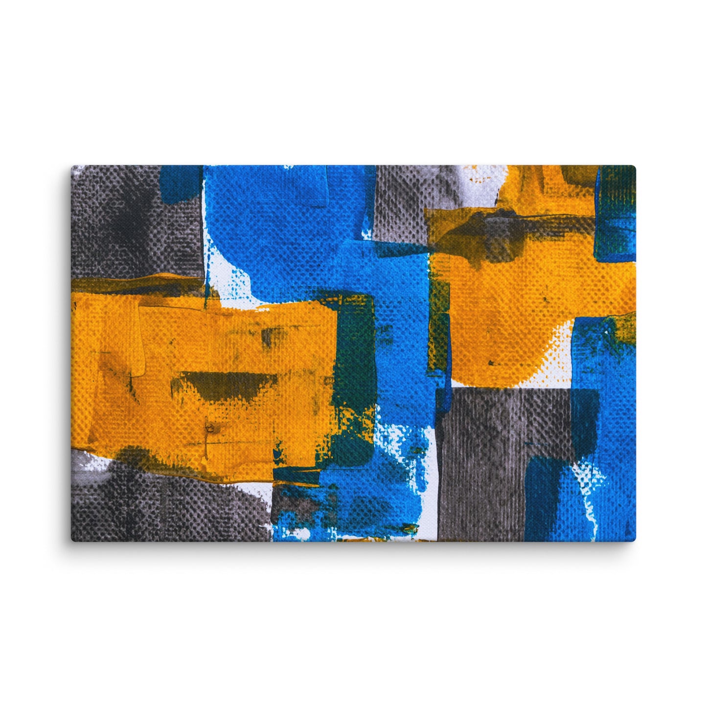 Canvas Blue Yellow Abstract