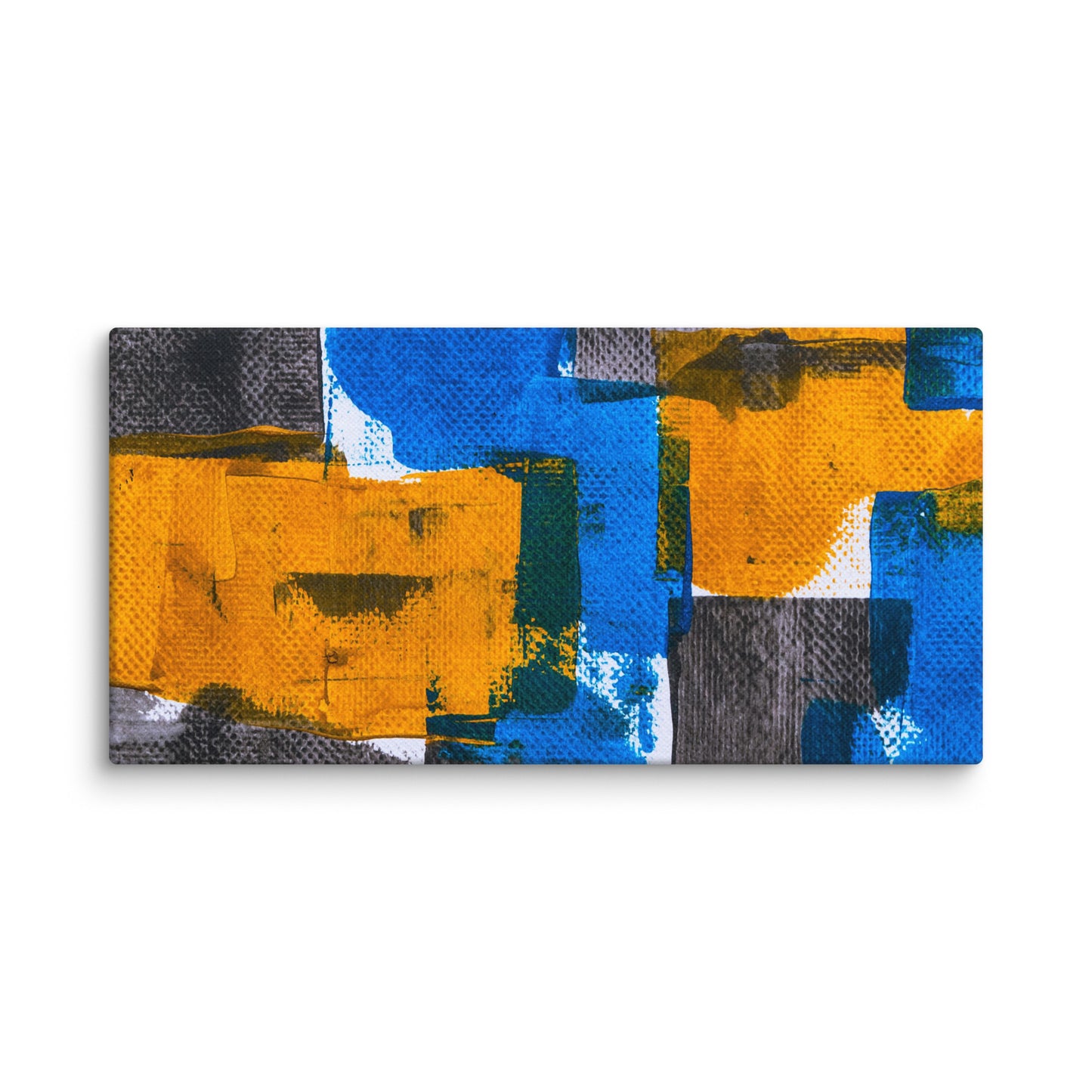 Canvas Blue Yellow Abstract