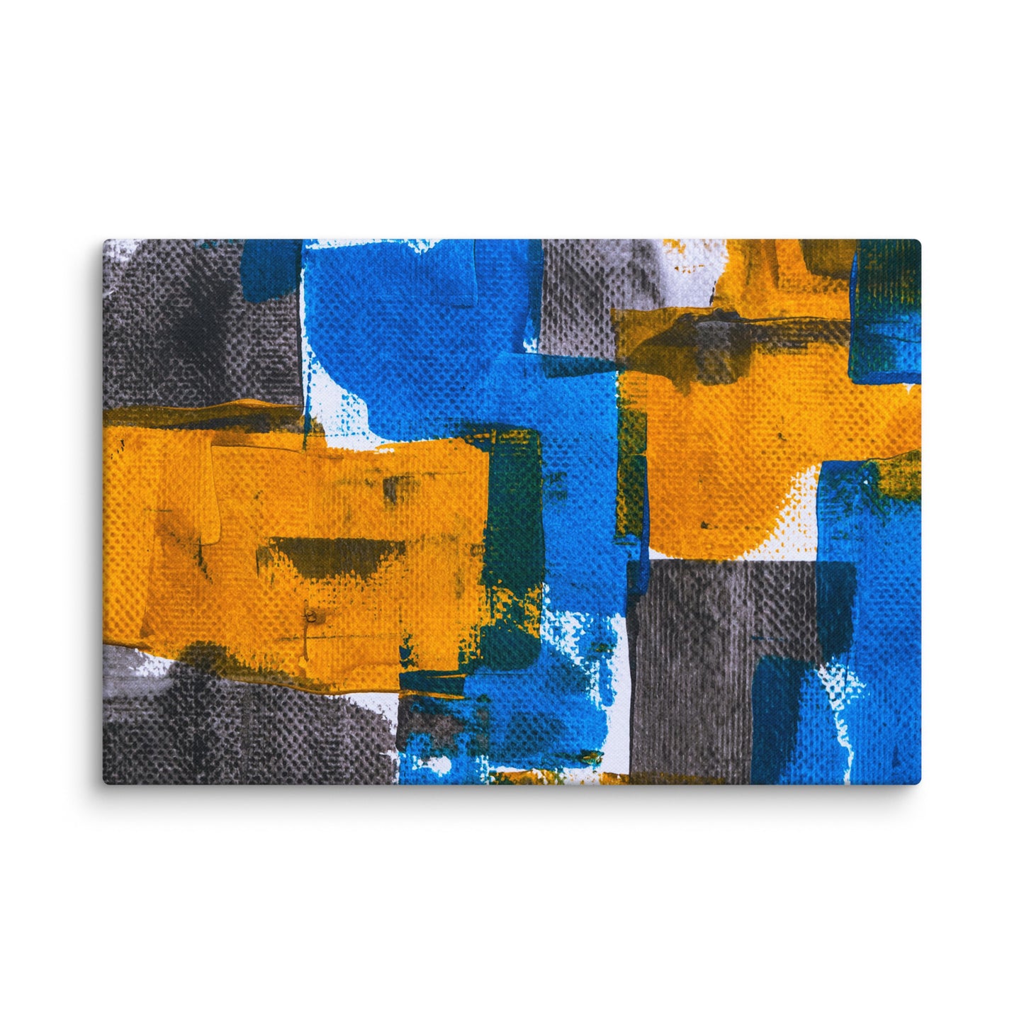 Canvas Blue Yellow Abstract