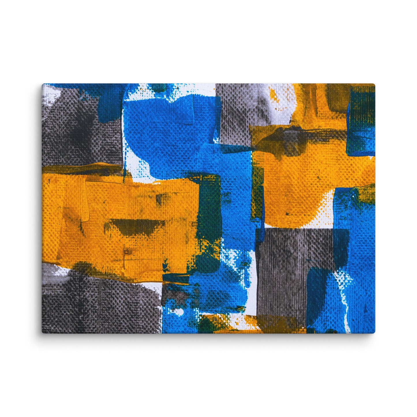 Canvas Blue Yellow Abstract