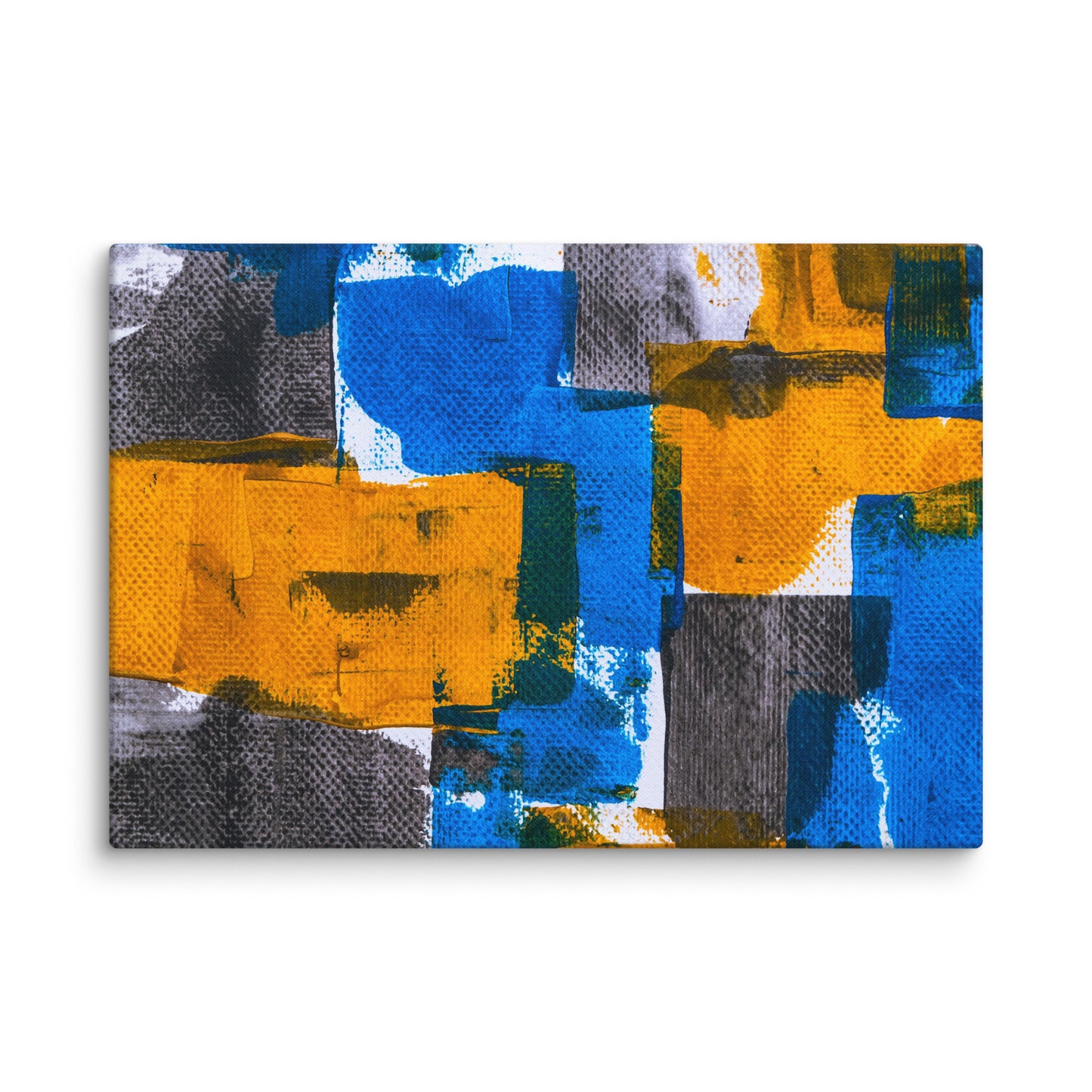 Canvas Blue Yellow Abstract