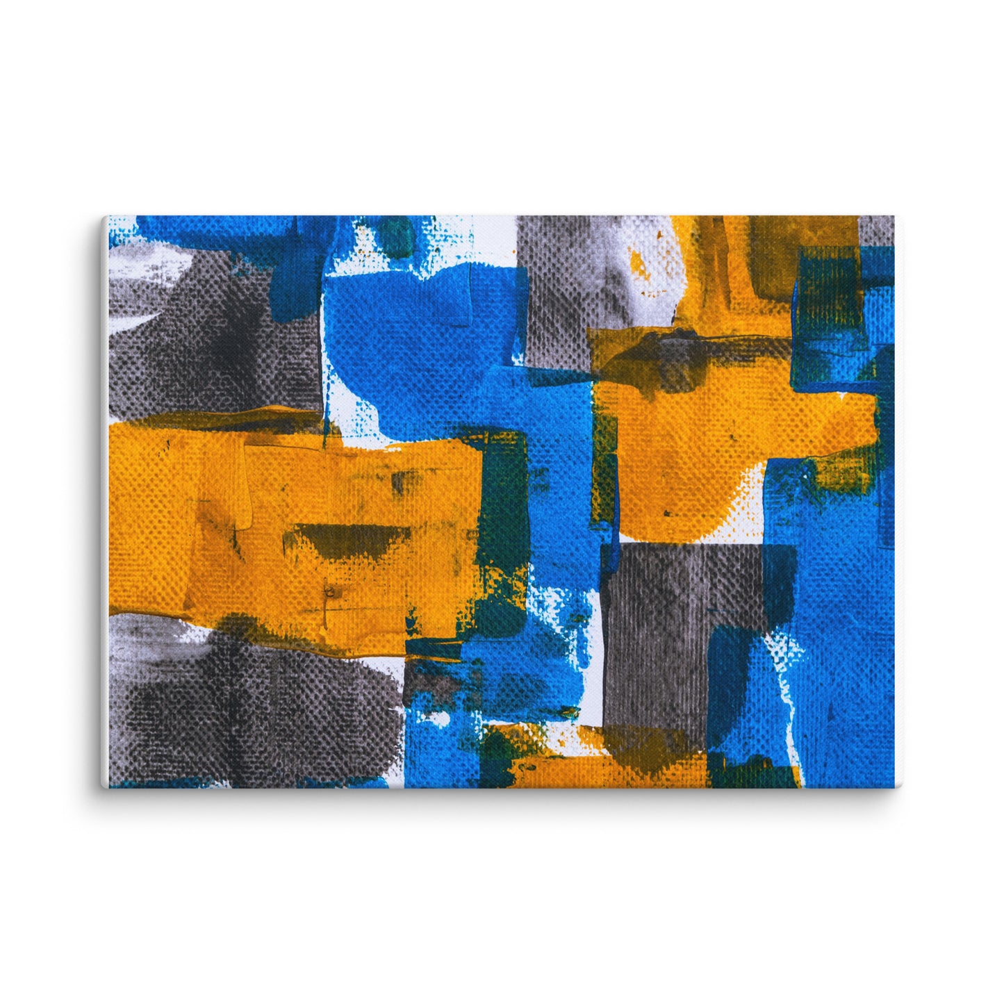 Canvas Blue Yellow Abstract