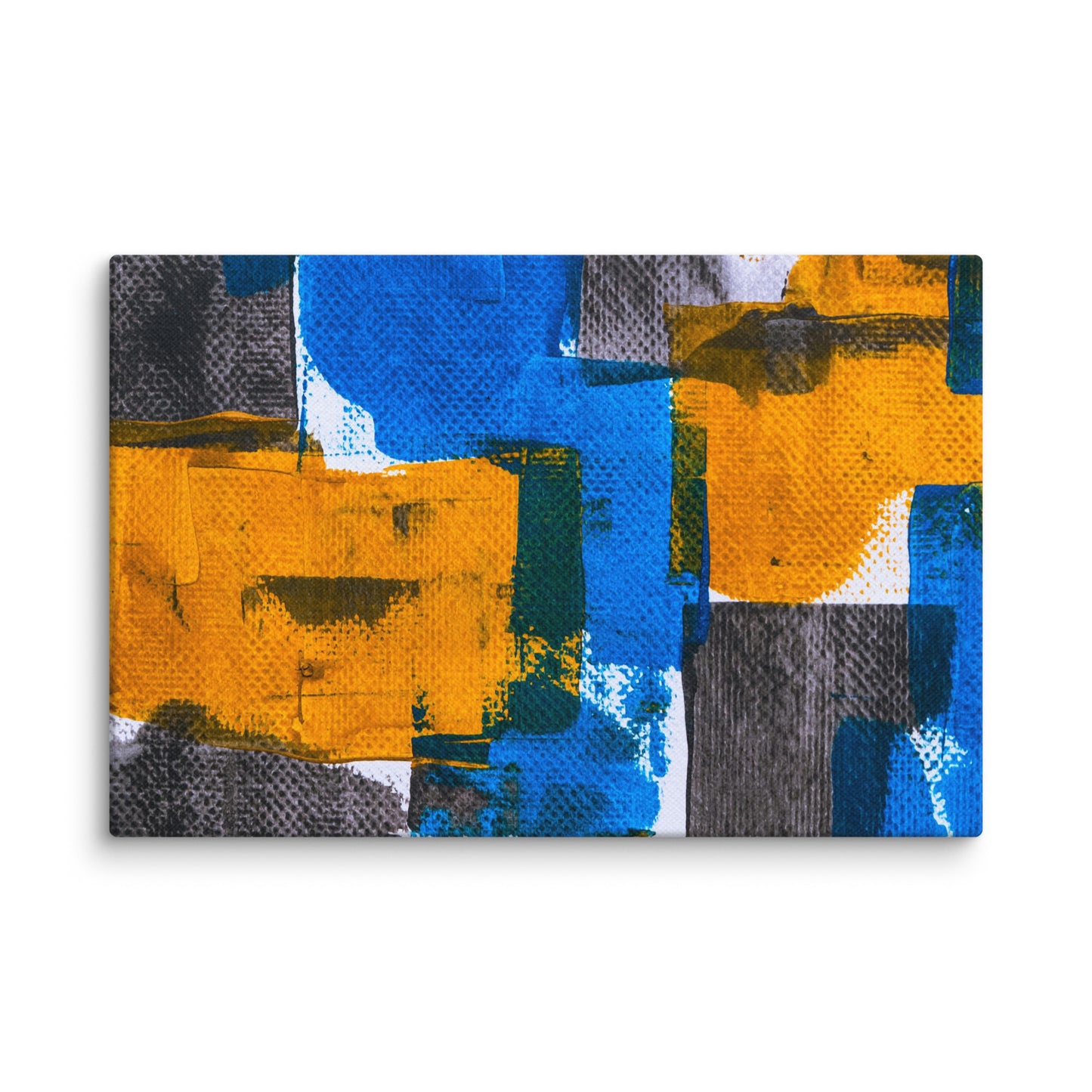 Canvas Blue Yellow Abstract