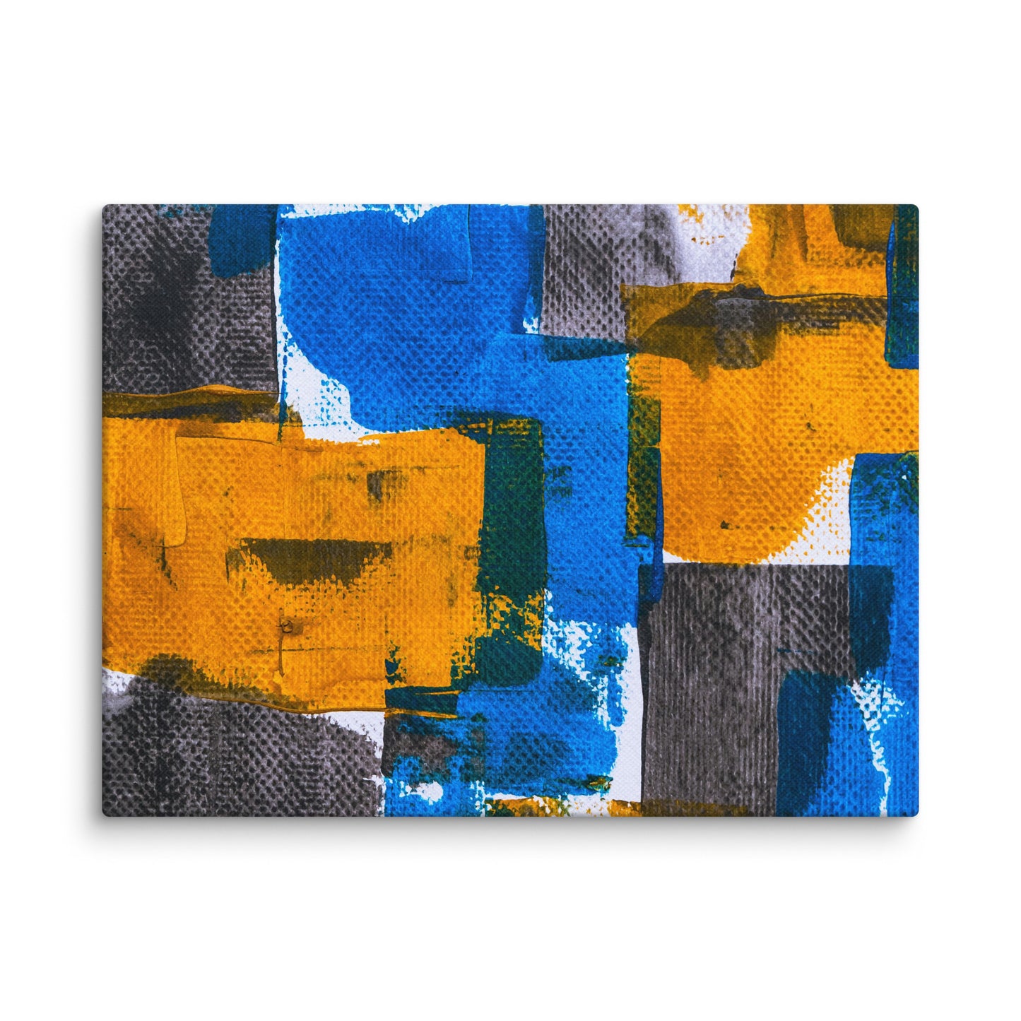 Canvas Blue Yellow Abstract